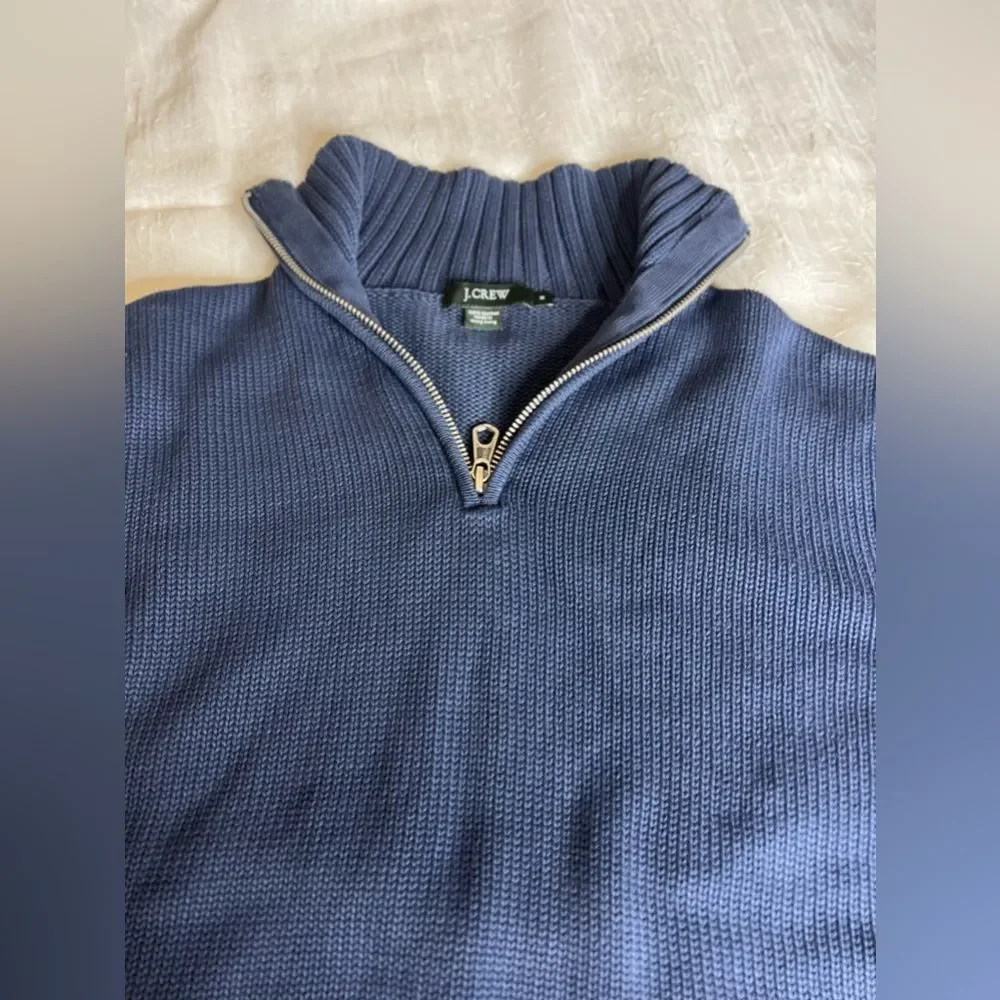 J. Crew Men's  Quarter Zip 100% Cotton Sweater Size M